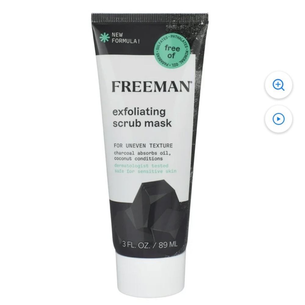 NWT Freeman Exfoliating Charcoal & Coconut Facial Scrub Mask